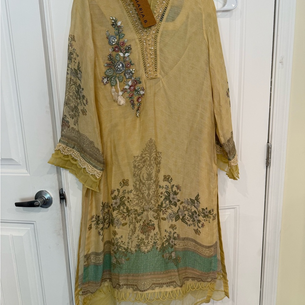Floral Embroidered Yellow Dress